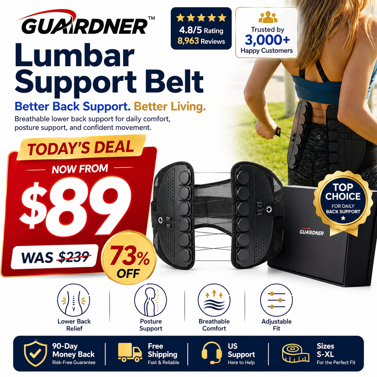 🔥 Guardner™ Lumbar Support Belt — Back Pain Relief, Better Posture & More Comfortable Living 💪